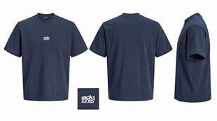 Jack & Jones Jcobreeze Ön Logolu Bisiklet Yaka Erkek Lacivert Tişört 12298989