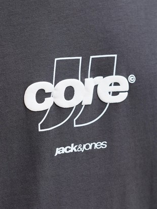Jack & Jones JCOCLUB FRONT PRINT TEE SS CREW  NECK Logolu Erkek Asfalt Tişört 12289868