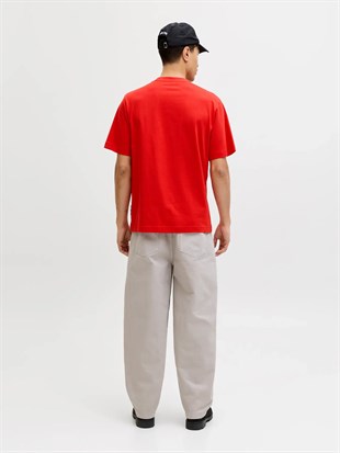 Jack & Jones JCOCLUB FRONT PRINT TEE SS CREW  NECK Logolu Erkek Kırmızı Tişört 12289868