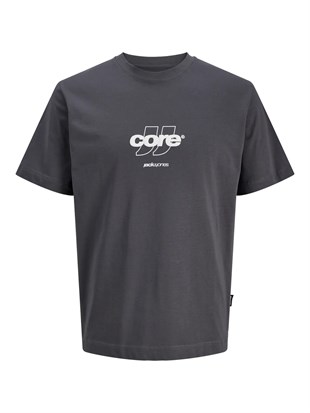 Jack & Jones JCOCLUB FRONT PRINT TEE SS CREW  NECK Logolu Erkek Asfalt Tişört 12289868