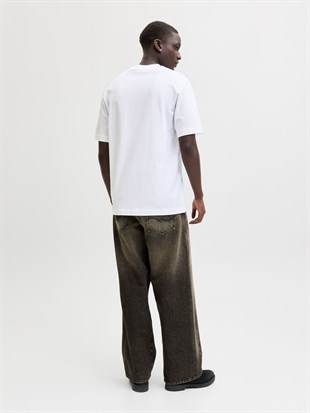 Jack & Jones JCOCLUB FRONT PRINT TEE SS CREW  NECK Logolu Erkek Beyaz Tişört 12289868