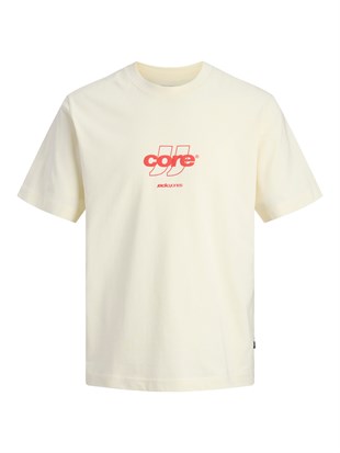 Jack & Jones JCOCLUB FRONT PRINT TEE SS CREW  NECK Logolu Erkek Pastel Sarı Tişört 12289868