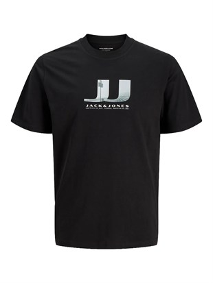Jack & Jones JCODUST JJ PHOTO TEE SS CREW FST Logolu Erkek Siyah Tişört 12297849