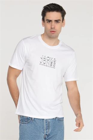 Jack & Jones JCODYNAMIC J&J Logolu Erkek Beyaz Tişört 12276393