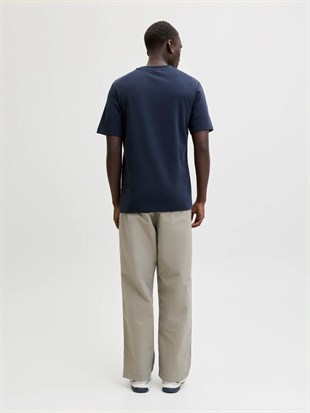 Jack & Jones JCOFUSION CHEST BRAND TEE SS CREW NOOS Logolu Erkek Uzay Mavi Tişört 12289936