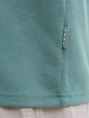 Jack & Jones JCOFUSION JJ Marka Baskılı Bisiklet Yaka Erkek Petrol Yeşili 12289880