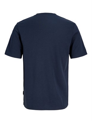 Jack & Jones JCOFUSION JJ Marka Baskılı Bisiklet Yaka Erkek Koyu Lacivert 12289880