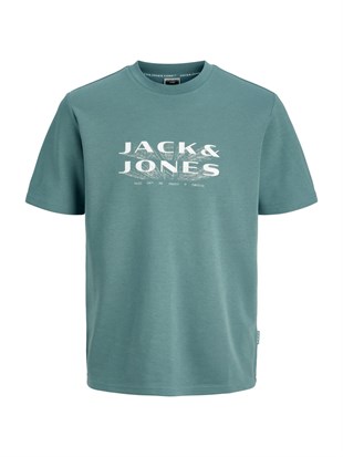 Jack & Jones JCOFUSION JJ Marka Baskılı Bisiklet Yaka Erkek Petrol Yeşili 12289880