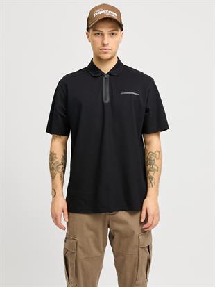 Jack & Jones JCOFUSION Pike Polo Yaka Black Erkek Tişört 12273127