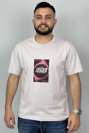 Jack & Jones JCORECHARGE J&J Logolu Erkek Lila Marble Tişört 12276411