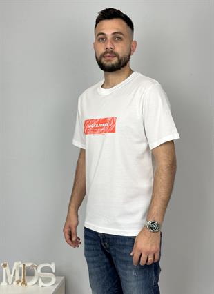 Jack & Jones JCORECHARGE J&J Logolu Erkek Beyaz Tişört 12276411