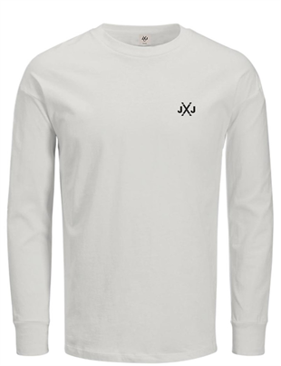 Jack & Jones JCORISE INFINITY Bisiklet Yaka Beyaz Erkek SweaTişört 12260396