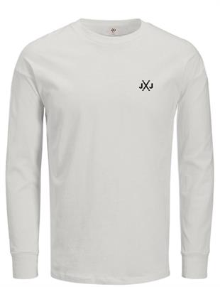 Jack & Jones JCORISE INFINITY Bisiklet Yaka Beyaz Erkek SweaTişört 12260396