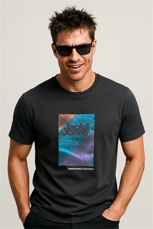 Jack & Jones JCOSYSTEMATIC J&J Logolu Erkek Siyah Tişört 12286113