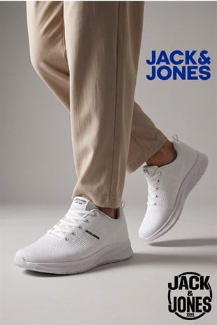 Jack & Jones JFWCROXLEY KNIT SNEAKER NOOS Erkek Beyaz Spor Ayakkabı 12255906
