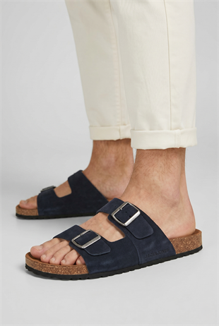Jack & Jones JFWLOUIS Arizona Suede Terlik 12231428 Lacivert