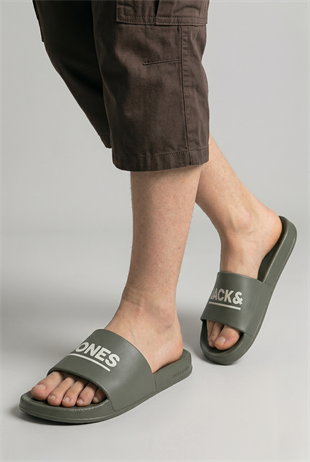 Jack & Jones Jfwollie Slider Erkek Yeşil Günlük Plaj Terlik 12236477 