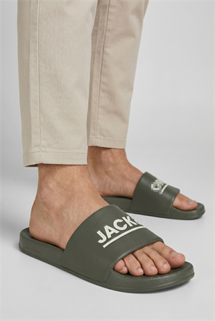 Jack & Jones Jfwollie Slider Erkek Yeşil Günlük Plaj Terlik 12236477 