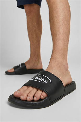 Jack & Jones JFWOSCAR Logo Slider Baskılı Terlik 12289358 Antrasit