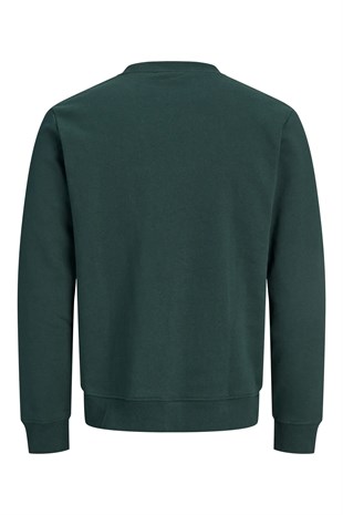 Jack & Jones JJAERO SWEAT CREW NECK Koyu Yeşil Erkek Sweat 12298492-Scarab