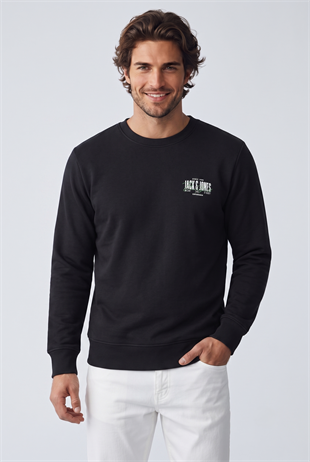 Jack & Jones JJAERO SWEAT CREW NECK Siyah Erkek Sweat 12298492