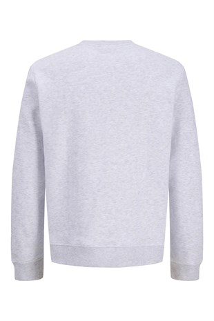 Jack & Jones JJAERO SWEAT CREW NECK White Melange Erkek Sweat 12298492