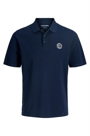 Jack & Jones Jjalliance Polo Yakalı Logolu Lacivert Tshirt 12288108
