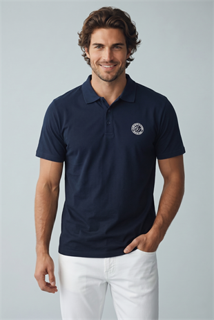 Jack & Jones Jjalliance Polo Yakalı Logolu Lacivert Tshirt 12288108