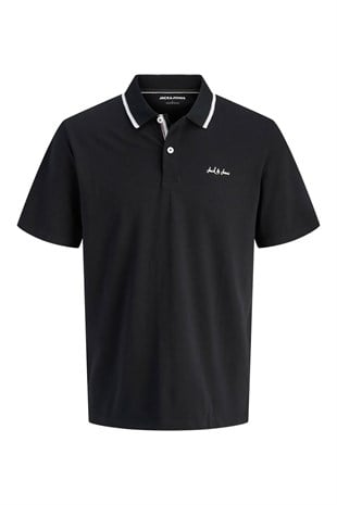 Jack & Jones Jjblaze Polo Yakalı Siyah Tshirt 12288376