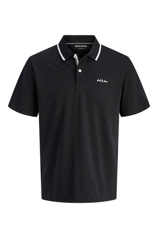 Jack & Jones Jjblaze Polo Yakalı Siyah Tshirt 12288376
