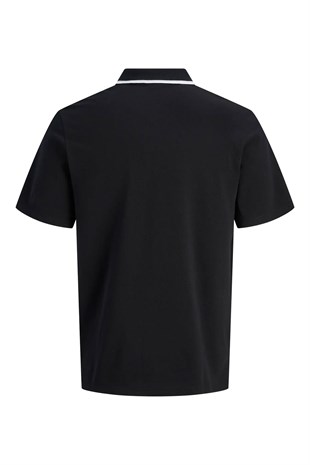 Jack & Jones Jjblaze Polo Yakalı Siyah Tshirt 12288376