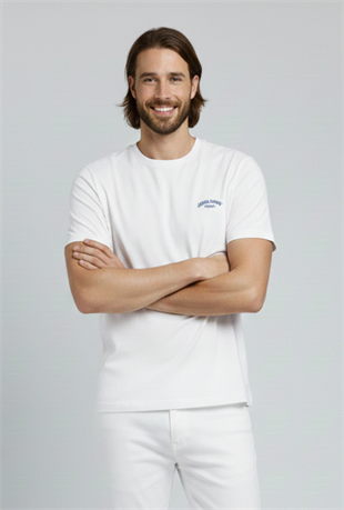 Jack & Jones JJCOLLEGE Logolu Erkek Beyaz Tişört 12288105