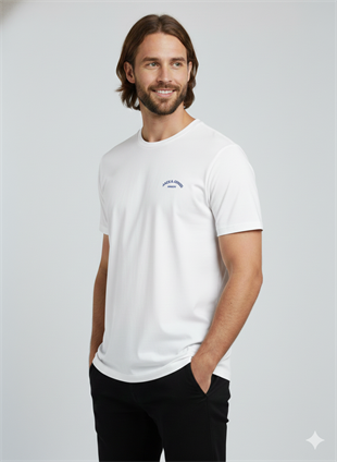 Jack & Jones JJCOLLEGE Logolu Erkek Beyaz Tişört 12288105