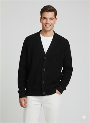 Jack & Jones JJCONNOR Knit Cardigan Siyah Renk Hırka 12278960