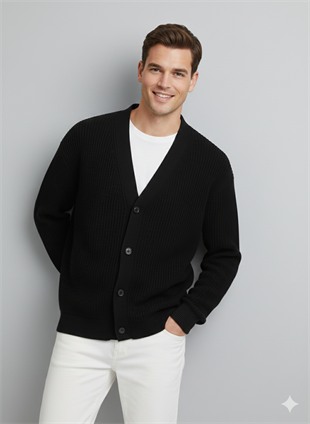 Jack & Jones JJCONNOR Knit Cardigan Siyah Renk Hırka 12278960