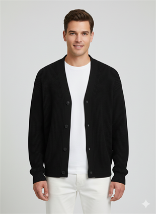 Jack & Jones JJCONNOR Knit Cardigan Siyah Renk Hırka 12278960