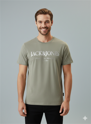 Jack & Jones JJDEVIN DAYTONA Logolu Erkek Yeşil Tişört 12290173