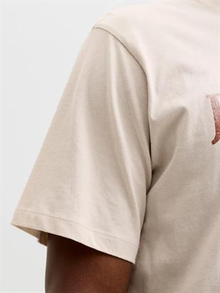 Jack & Jones JJDEVIN DAYTONA Logolu Erkek Krem Tişört 12290173