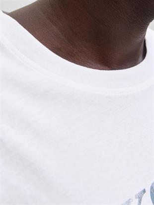 Jack & Jones JJDEVIN DAYTONA Logolu Erkek Beyaz Tişört 12290173