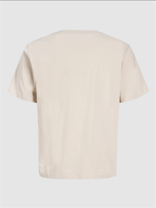 Jack & Jones JJDEVIN DAYTONA Logolu Erkek Krem Tişört 12290173