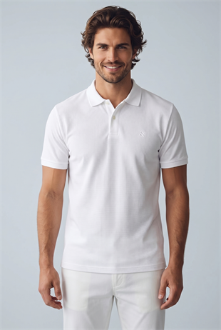 Jack & Jones Jjeaustin Polo Yakalı Beyaz Tshirt 12268130