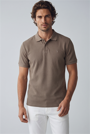 Jack & Jones Jjeaustin Polo Yakalı Kahverengi Tshirt 12268130