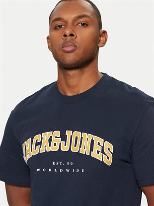 Jack & Jones JJECALEB VARSITY 0 Yaka Navy Blazer Erkek Tişört 12257579