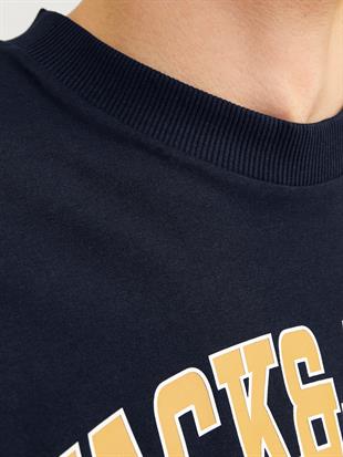 Jack & Jones JJECALEB VARSITY 0 Yaka Navy Blazer Erkek Tişört 12257579