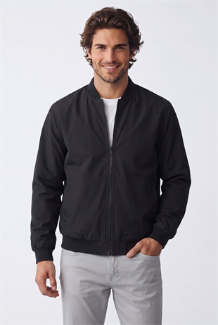 Jack & Jones JJECHARGE BOMBER JACKET NOOS Erkek Mont Siyah 12268608