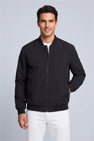Jack & Jones JJECHARGE BOMBER JACKET NOOS Erkek Mont Siyah 12268608