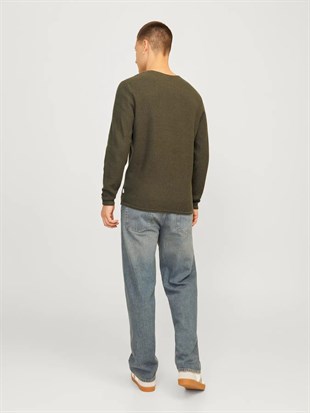 Jack & Jones JJECOOPER KNIT Haki Yeşil Erkek Sweat Kazak 12258407