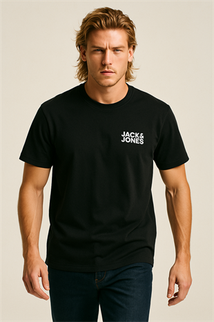 Jack & Jones JJECORP Küçük Logo Black Erkek Tişört 12151955