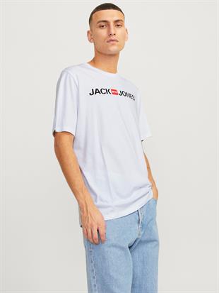Jack & Jones JJECORP Old Logo Bisiklet Yaka Beyaz Erkek Tişört 12137126 v1