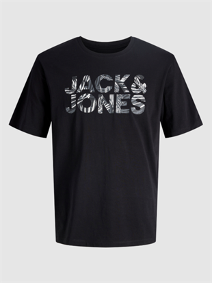 Jack & Jones JJEJEFF Logolu Erkek Siyah Tişört 12288536